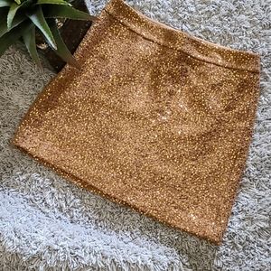🖤LOFT🤍 Camel tan GOLD sequin  mini skirt
